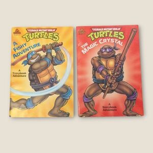 Vintage 90's Teenage Mutant Ninja Turtles Storybook‎ Adventures Paperback Lot 2